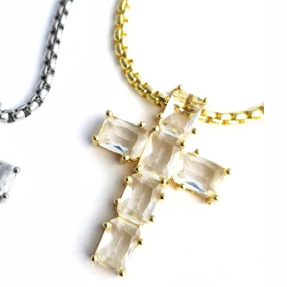 Chunky Crystal Cross Pendant by Lavender Blue Soul